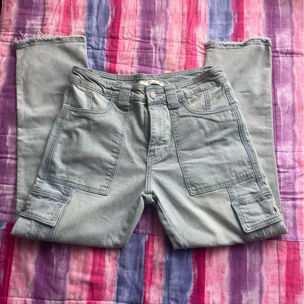 Light Blue denim Cargo Jeans size  5